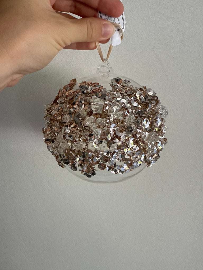 120mm Glass gold bead encrusted orb